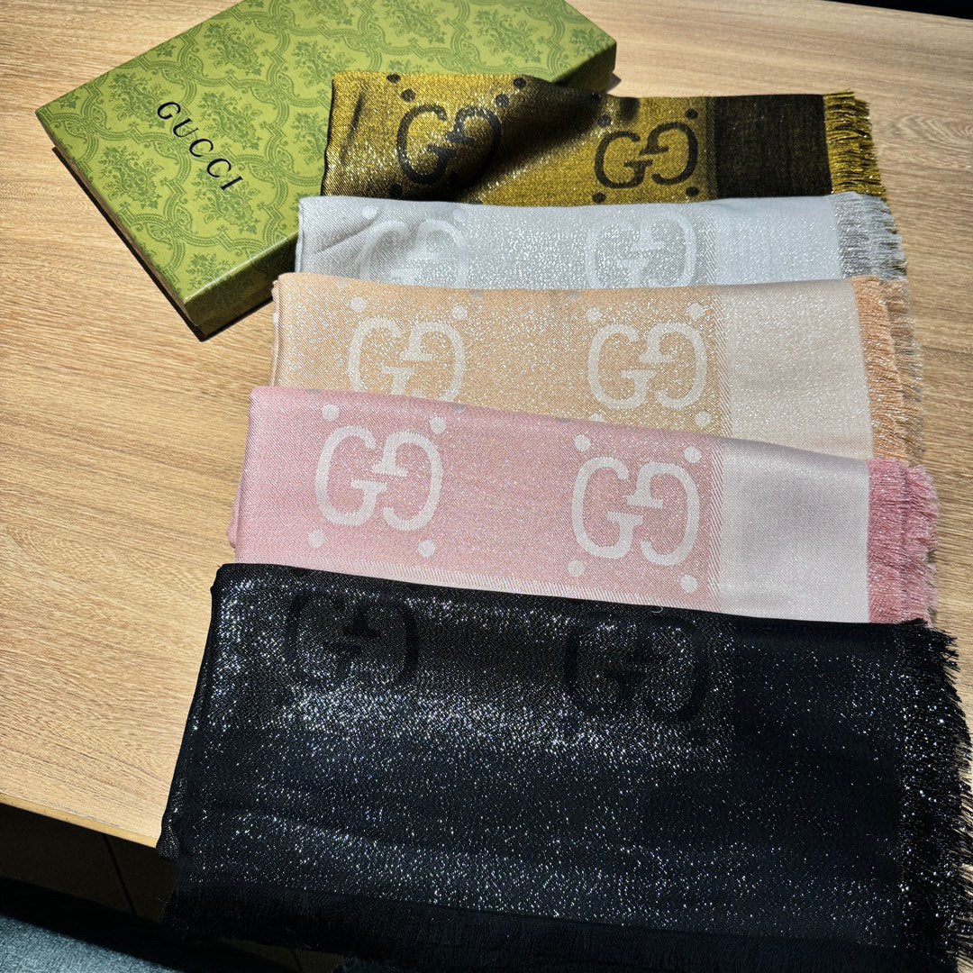 JACQUARD SILK WOOL SHAWL 140 CM SILVER GRAY 401259 mysite