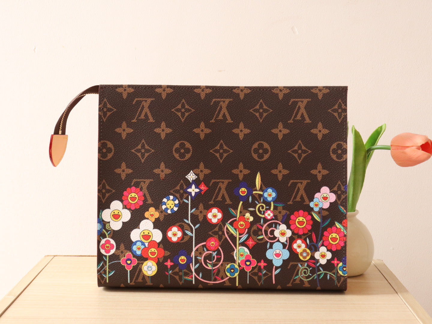 LV x TM Toiletry Pouch Brown Monogram Flower Motifs Canvas mysite