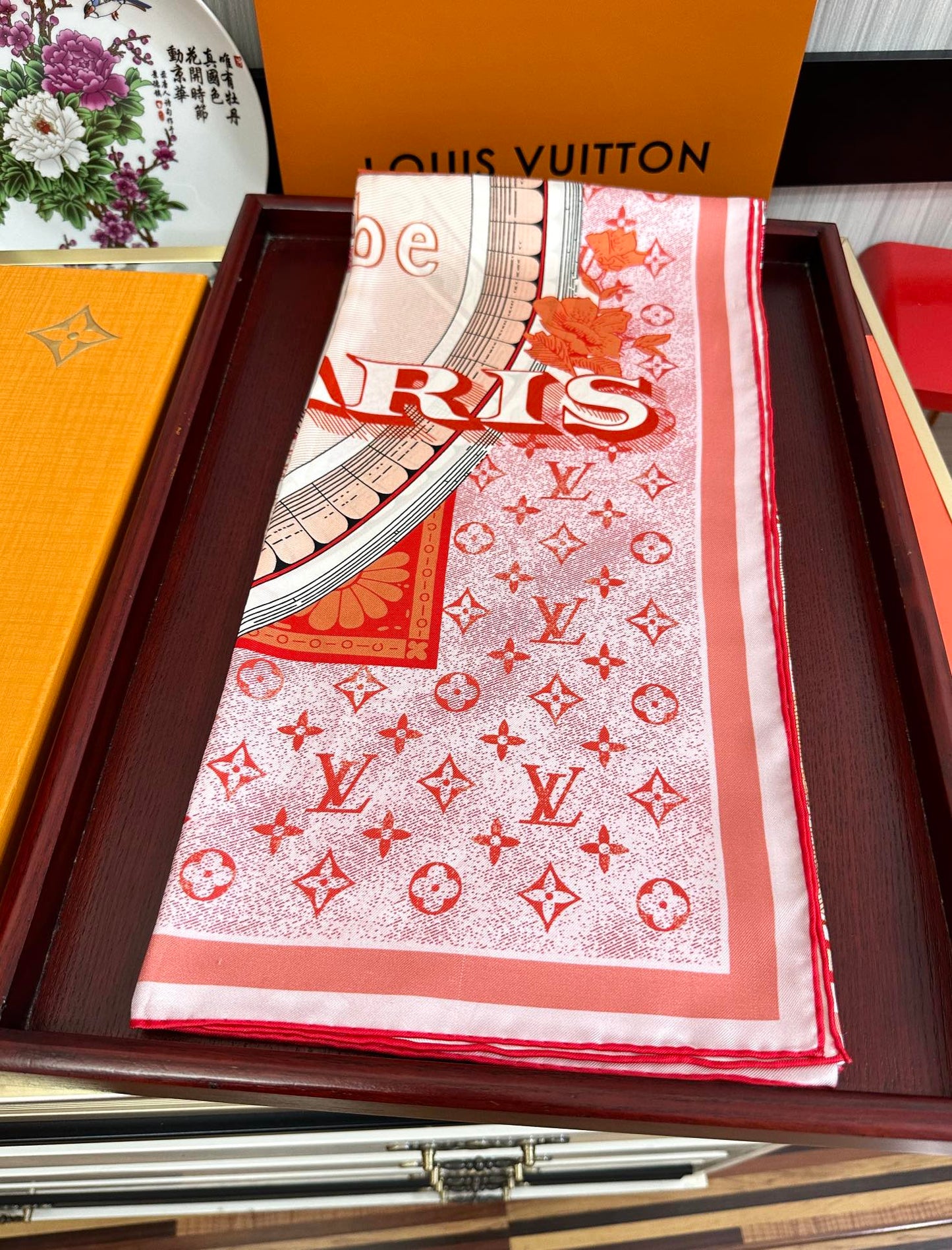 SQUARE SILK SCARF MALLES MERVEILLEUSES 90 CM PINK 399996 mysite