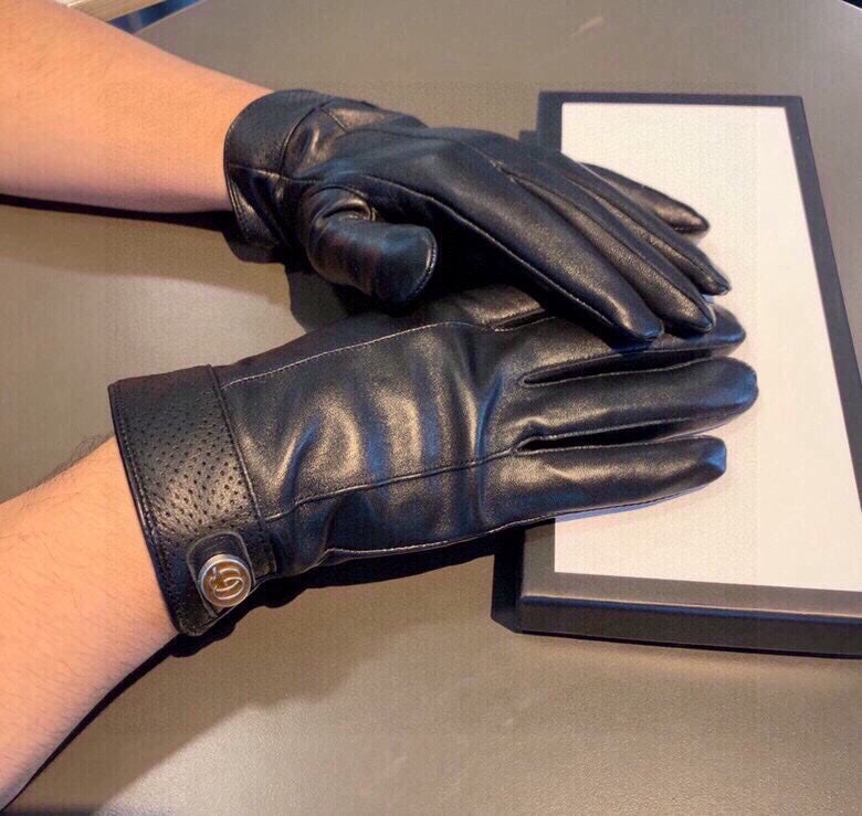 GLOVES IN BLACK CALFSKIN AND FLEECE LINING 465014 mysite
