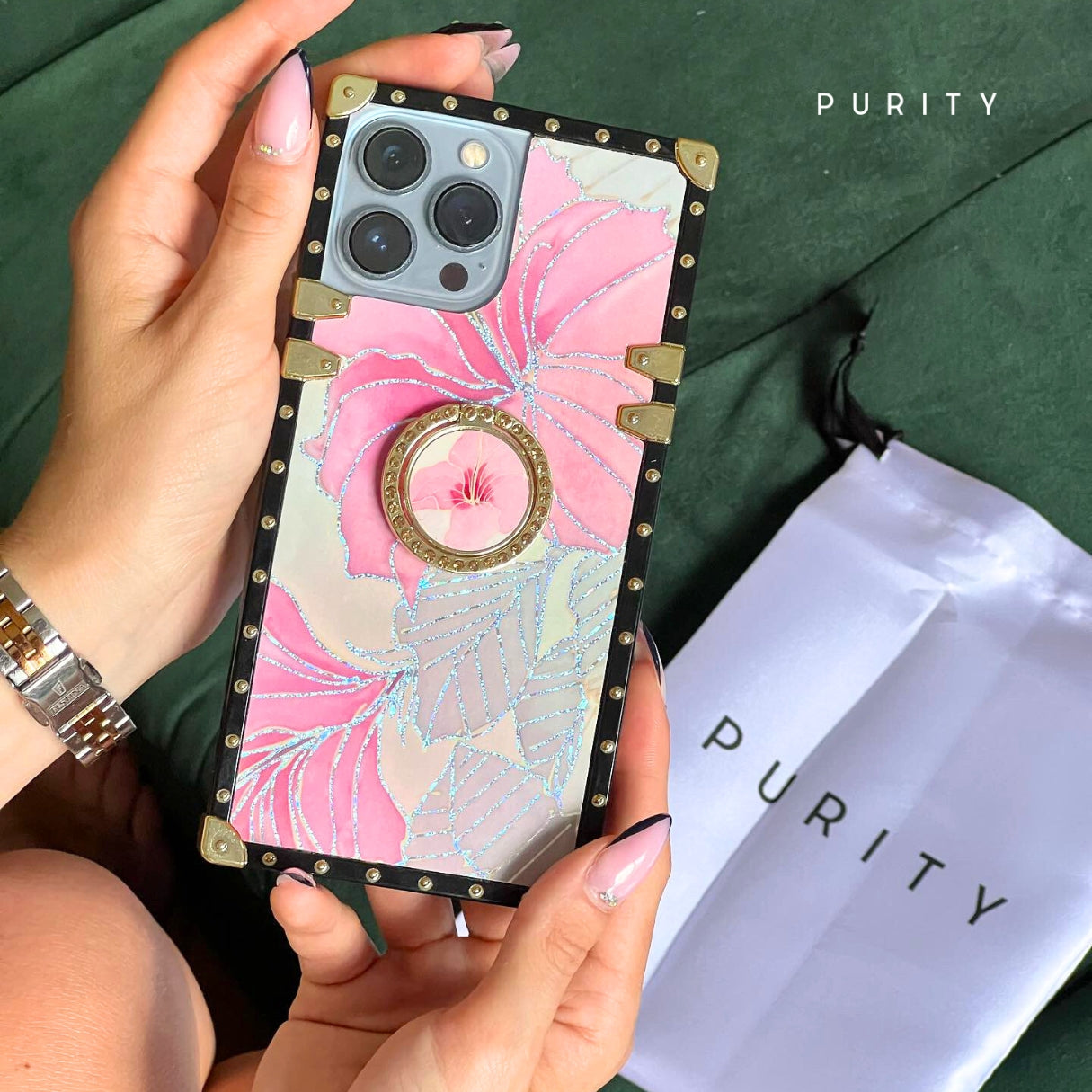 Samsung Case with Ring "Pink Hibiscus" mysite