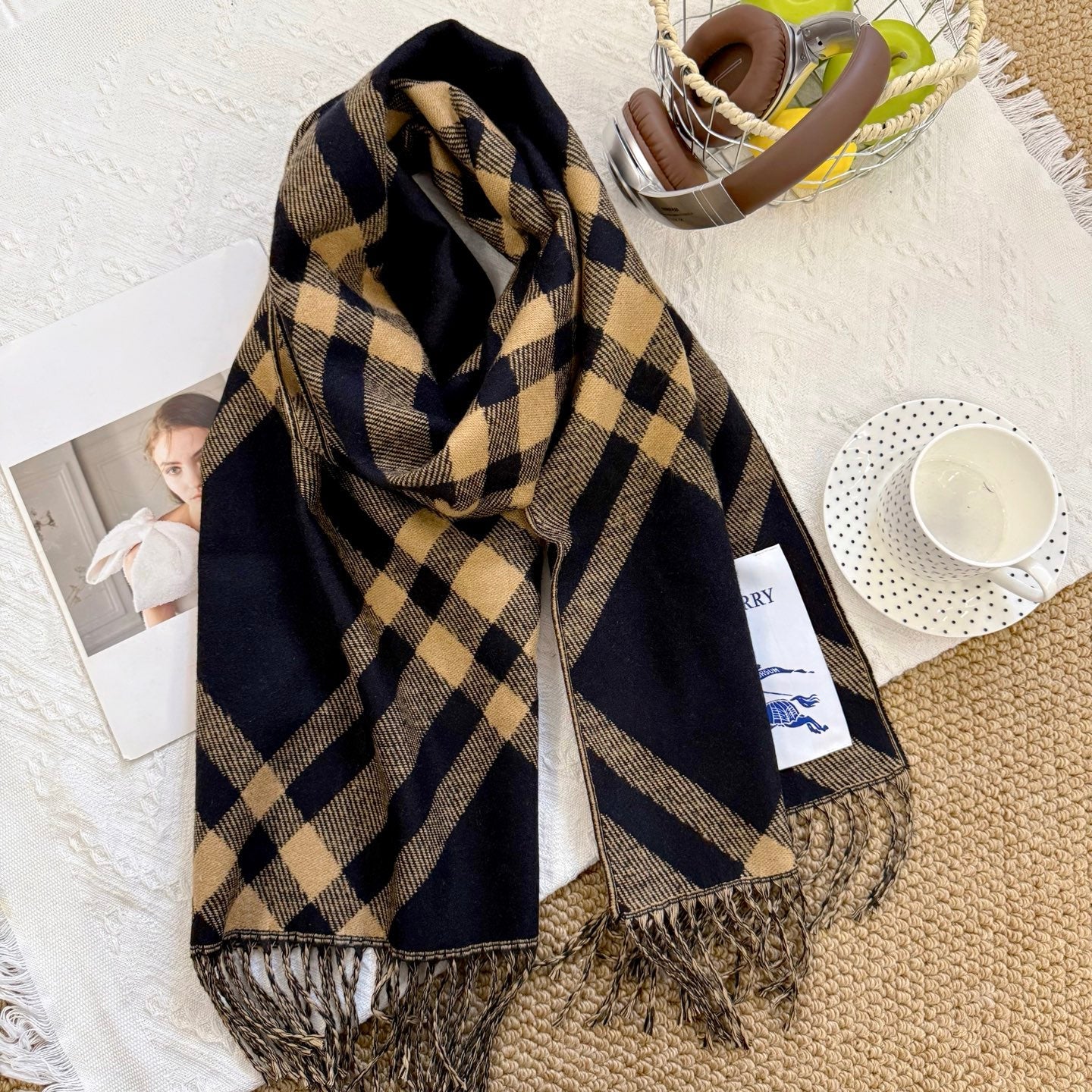 Classic plaid tassel scarf mysite