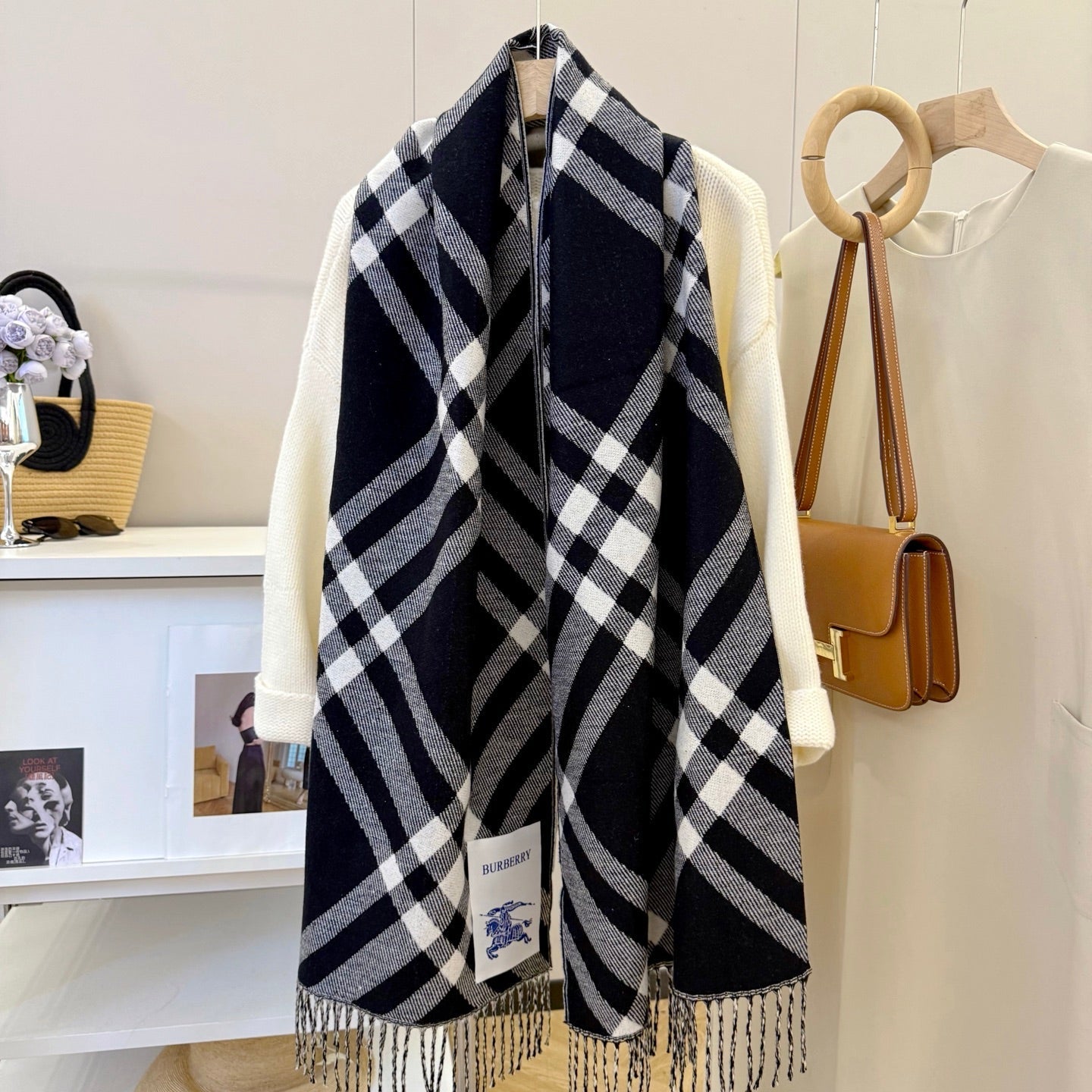 Classic plaid tassel scarf mysite