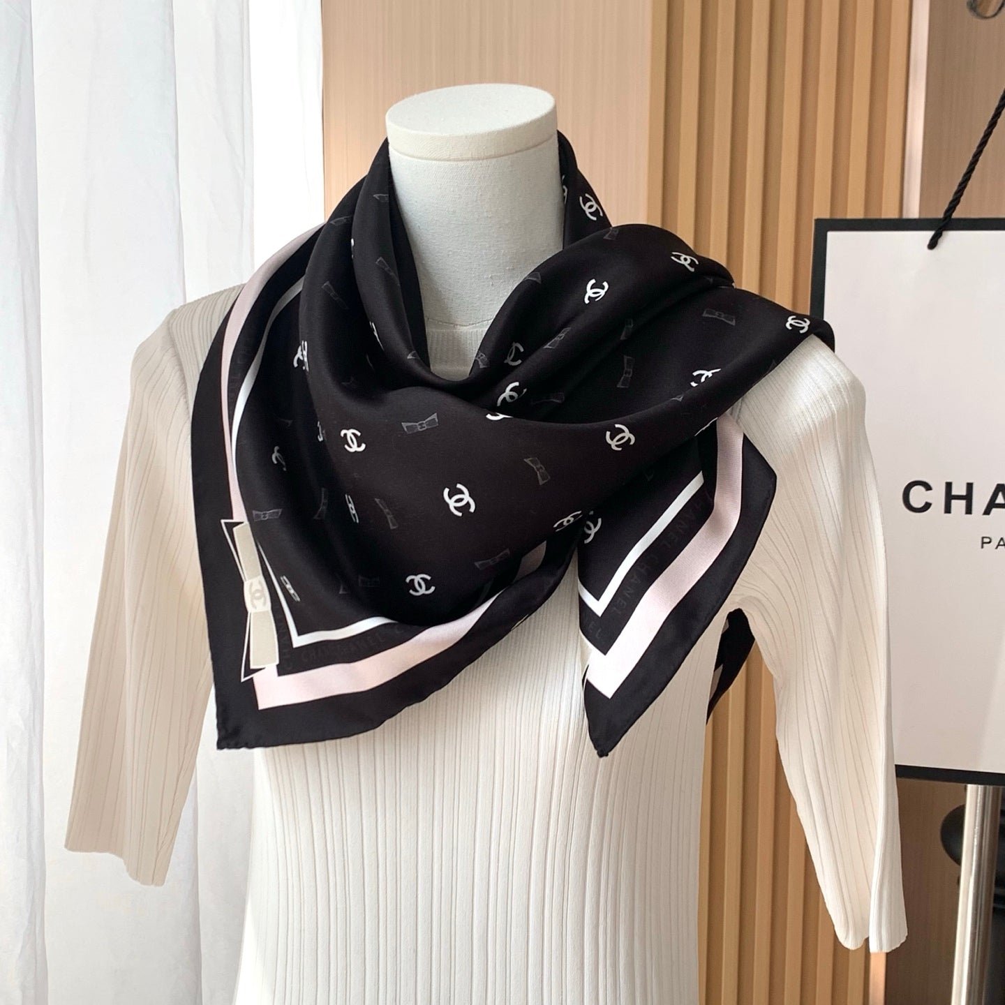 2 colors bow square silk scarf mysite