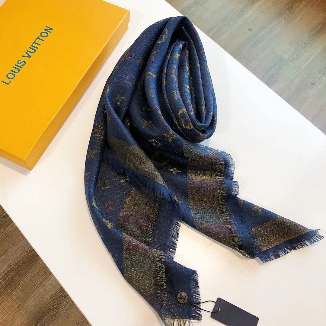 Classic printed silk and wool scarf mysite