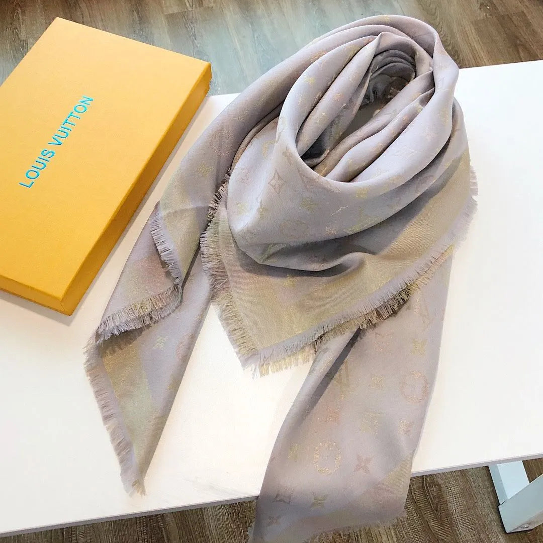 Classic printed silk and wool scarf mysite