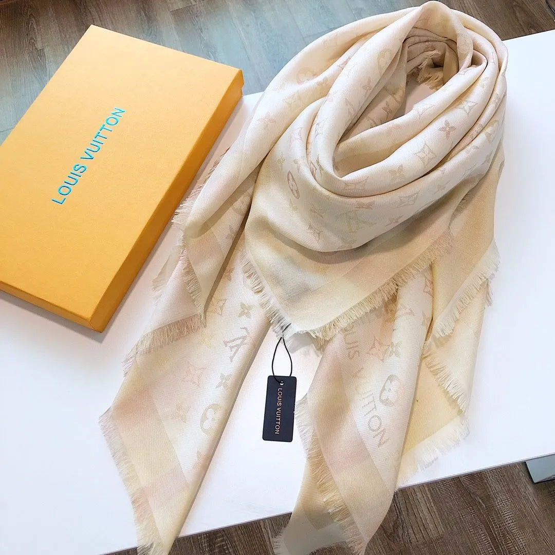 Classic printed silk and wool scarf mysite