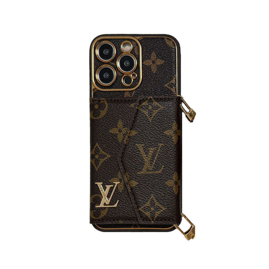 Monogram iPhone Case With Wallet And Strap Brown Small Printing-XFQ2403291 mysite