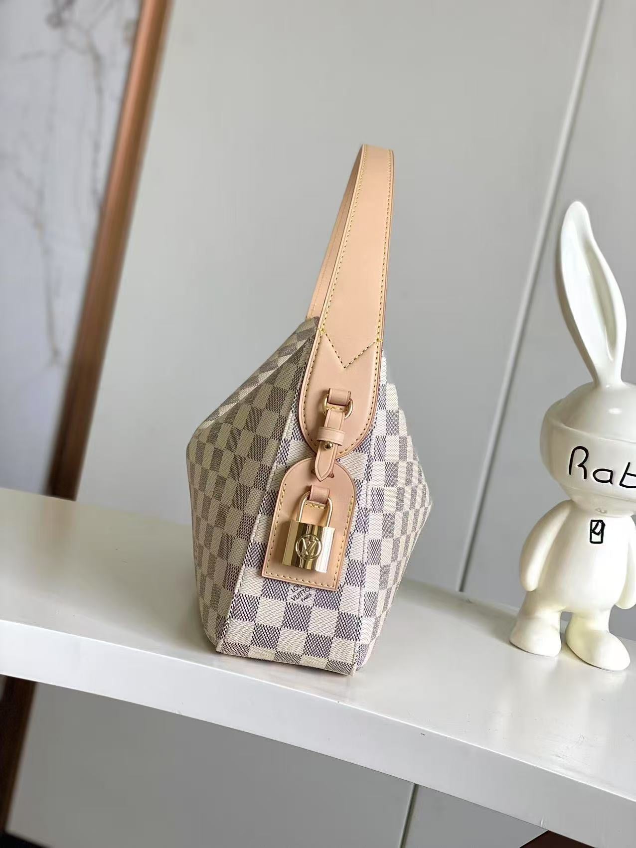 Slouchy PM 33cm Black White Damier Azur Coated Canvas & Cowhide mysite