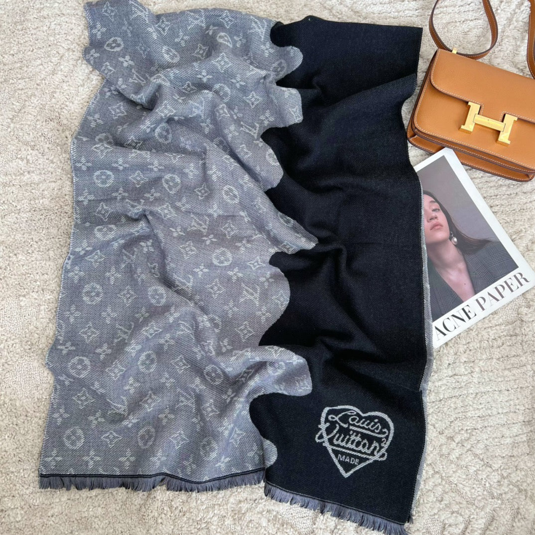 Colorblock Edition Letter Jacquard Scarf mysite