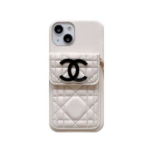 CC IPHONE CASE WITH WALLET AND STRAP WHITE mysite