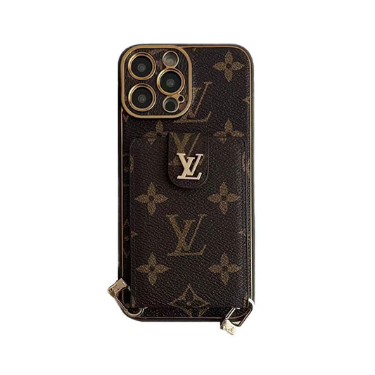 MONOGRAM IPHONE CASE WITH CARD WALLET AND STRAP mysite