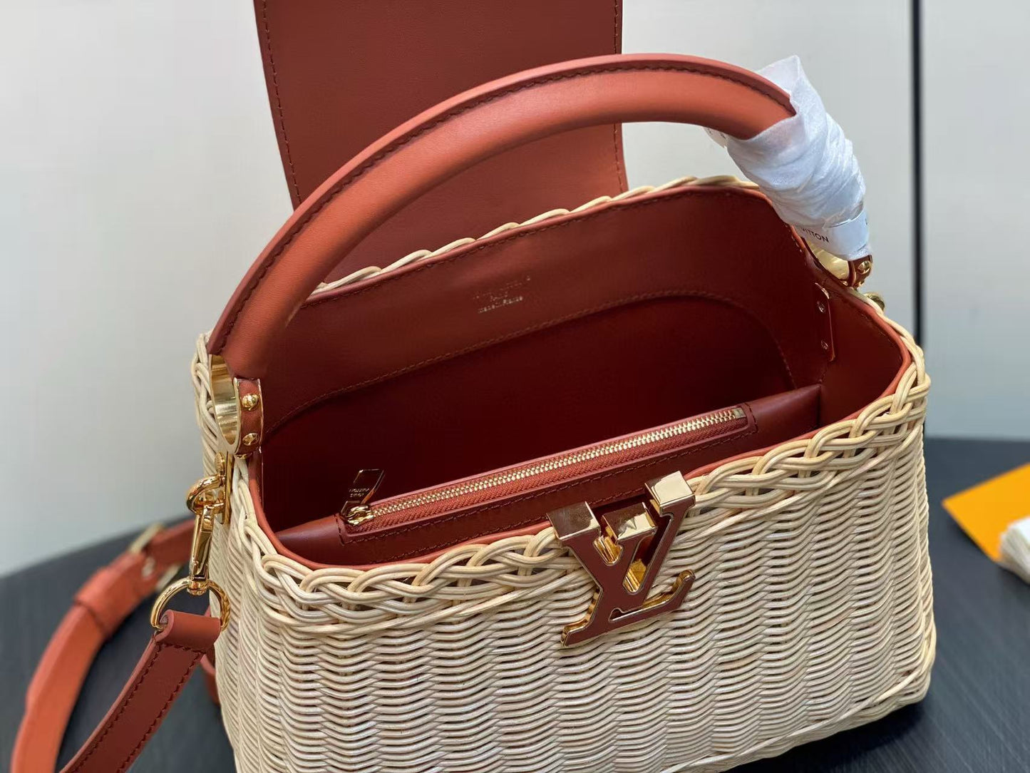 LV Capucines BB Top Handle Tan Cowhide & Rattan HW mysite