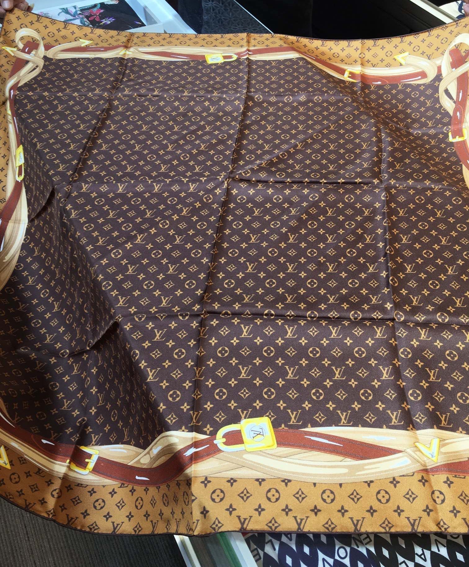 Leather Edge Square Silk Scarf mysite