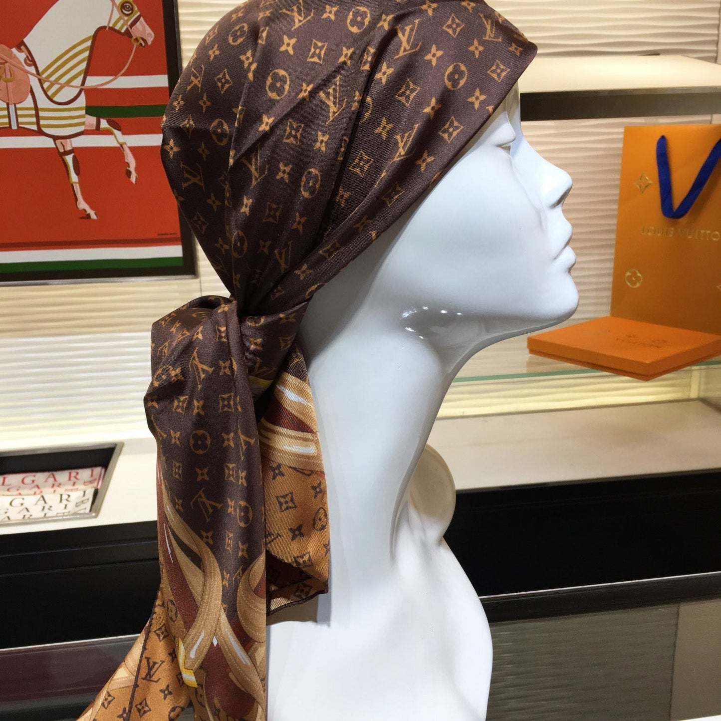 Leather Edge Square Silk Scarf mysite