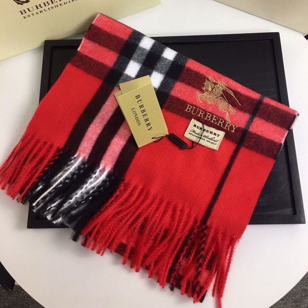 Classic Check Fringed Cashmere Scarf mysite