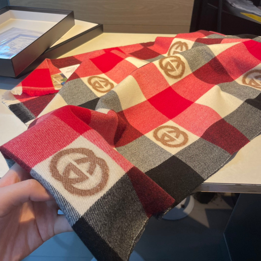 Monogram Check Cashmere Scarf mysite