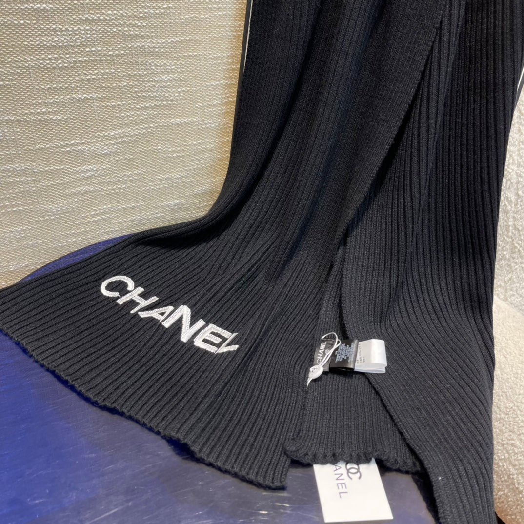 Cashmere Double Embroidered Vertical Knit Scarf mysite