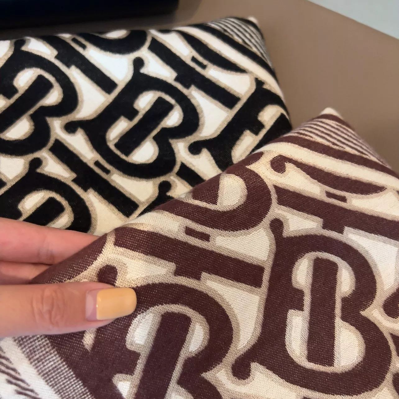 Classic Monogram Letter Cashmere Square Scarf mysite