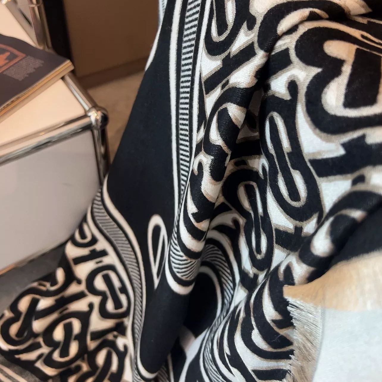 Classic Monogram Letter Cashmere Square Scarf mysite