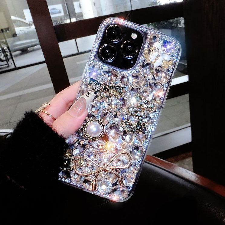 Luxury Rhinestone Diamond Perfume Bow-knot iPhone Case