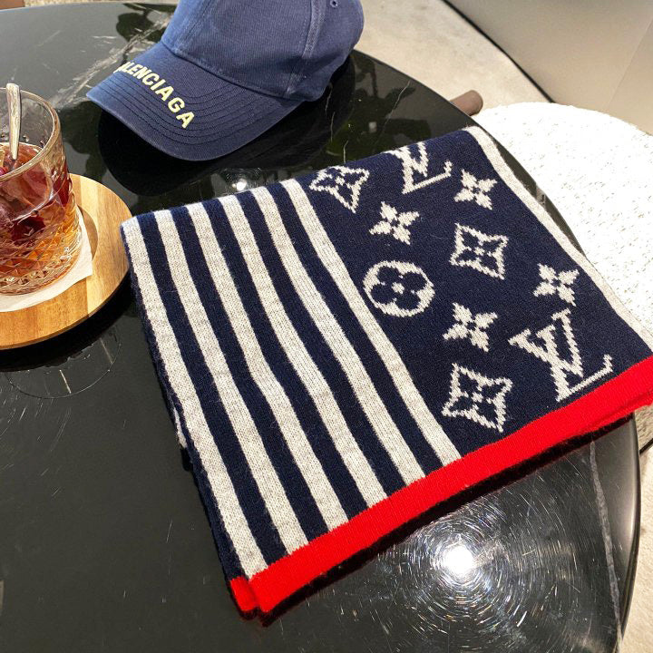 4 Colorblock Monogram Knitted Scarf mysite