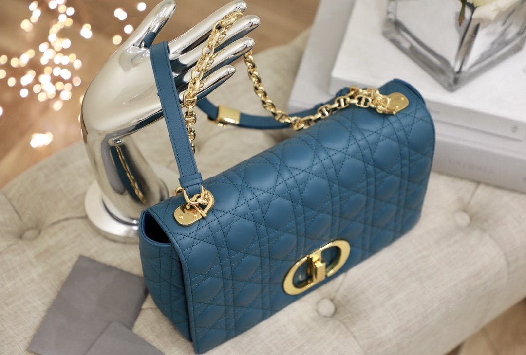 LARGE CARO BAG 28 DEEP OCEAN BLUE SUPPLE CANNAGE CALFSKIN mysite
