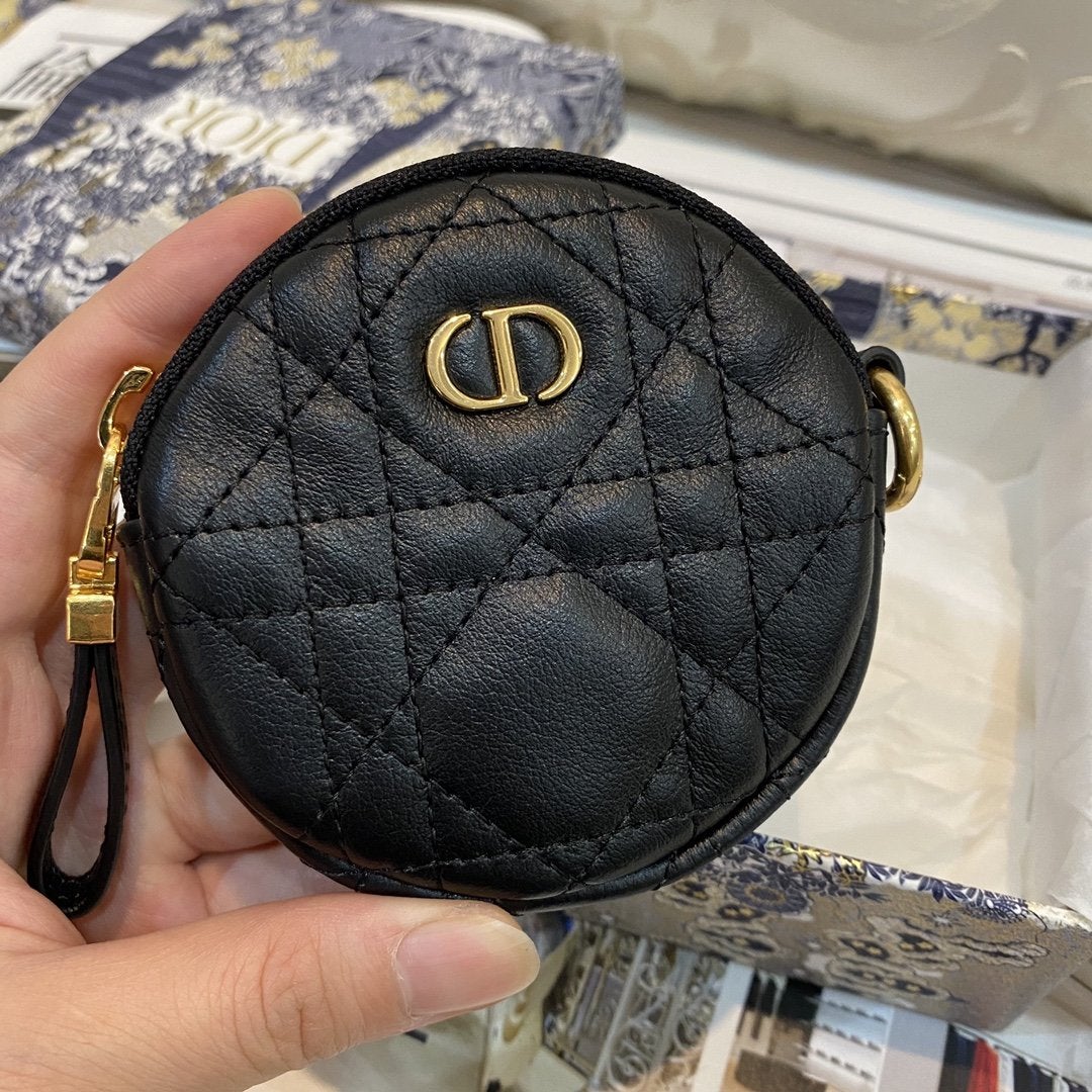 DETACHABLE CARO ROUND COIN PURSE BLACK CANNAGE CALFSKIN mysite