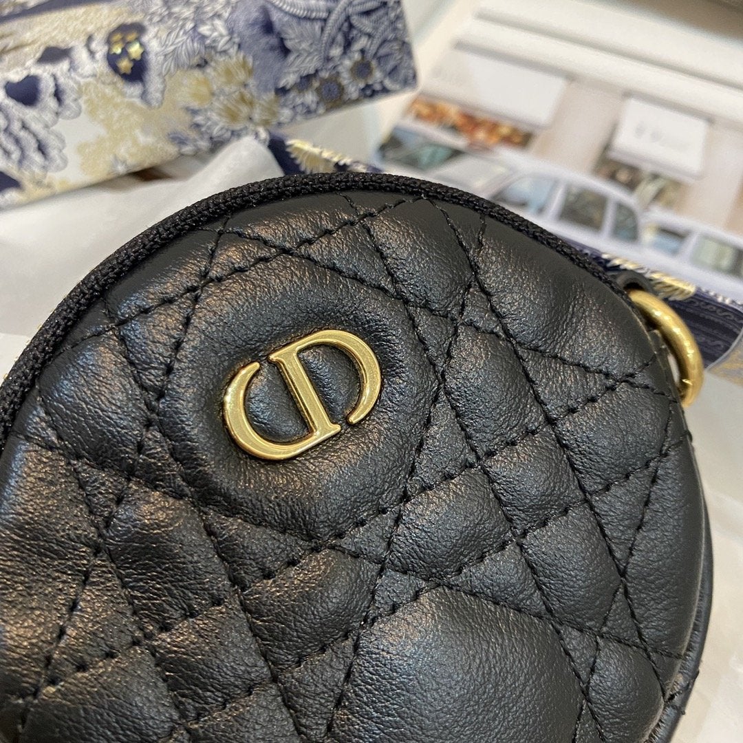 DETACHABLE CARO ROUND COIN PURSE BLACK CANNAGE CALFSKIN mysite