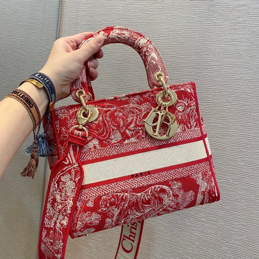 MEDIUM LADY D-LITE 24 RED MULTI COLOR EMBROIDERY mysite