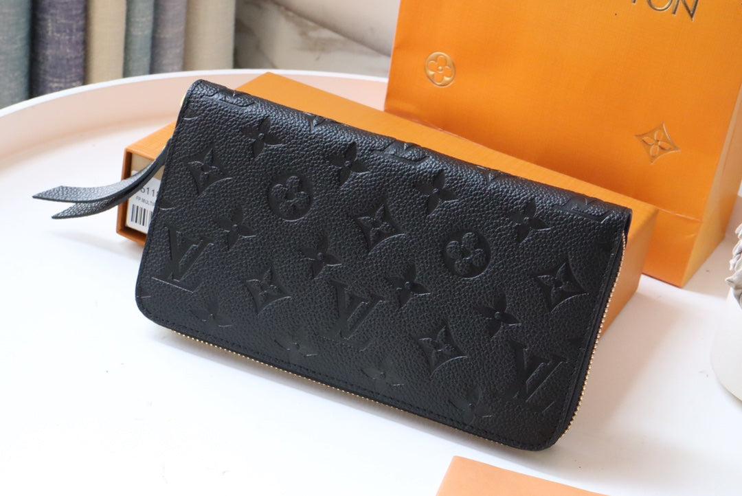 LV ZIPPY WALLET LONG PURSE BLACK MONOGRAM EMPREINTE LEATHER mysite