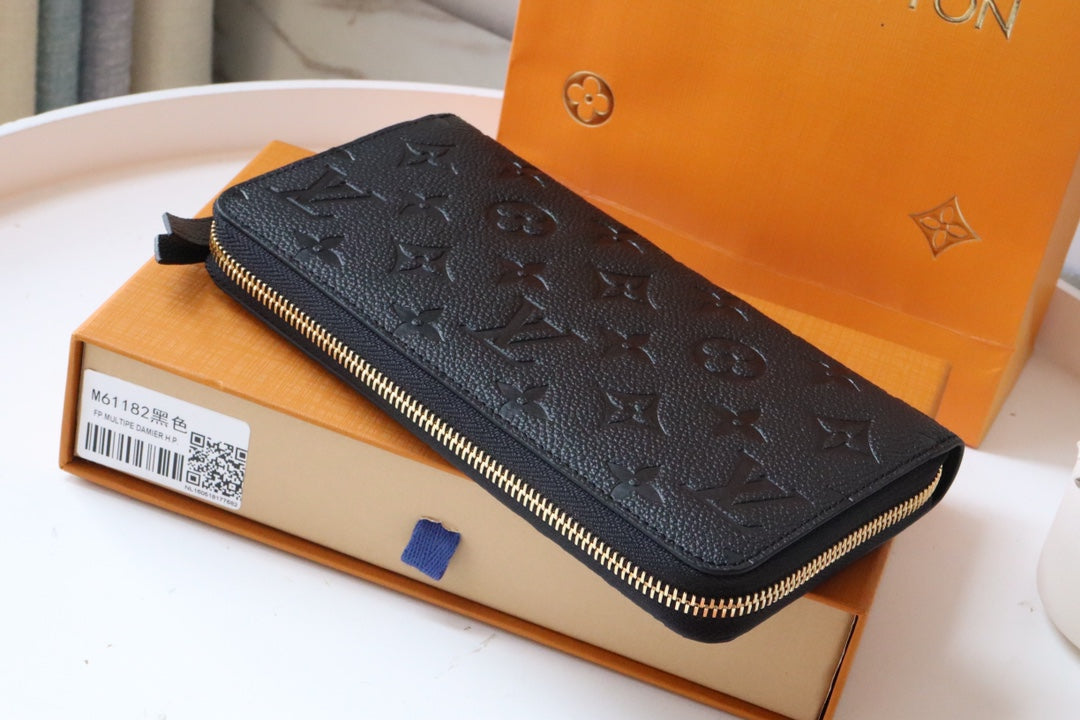 LV ZIPPY WALLET LONG PURSE BLACK MONOGRAM EMPREINTE LEATHER mysite