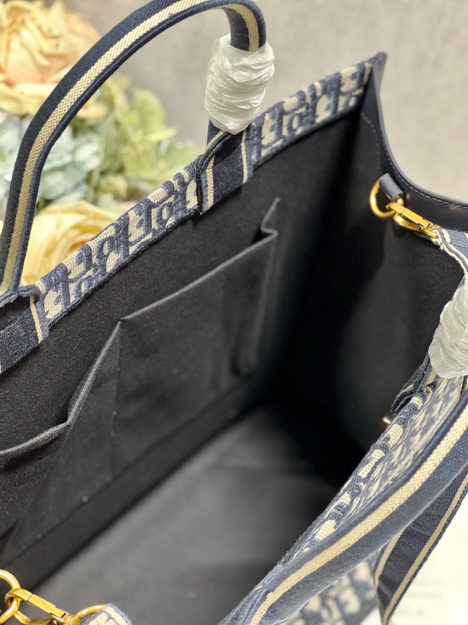 CD LARGE BOOK TOTE 42 BLUE OBLIQUE EMBROIDERY mysite