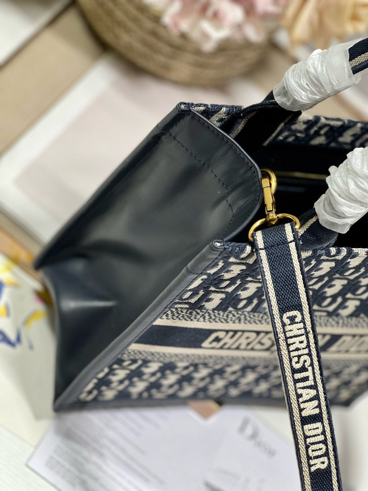 CD SMALL BOOK TOTE 26 BLUE OBLIQUE EMBROIDERY mysite