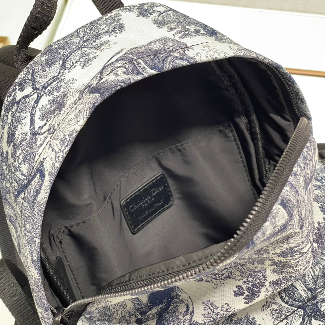 TRAVEL BACKPACK 20CM WHITE BLUE OBLIQUE JACQUARD mysite