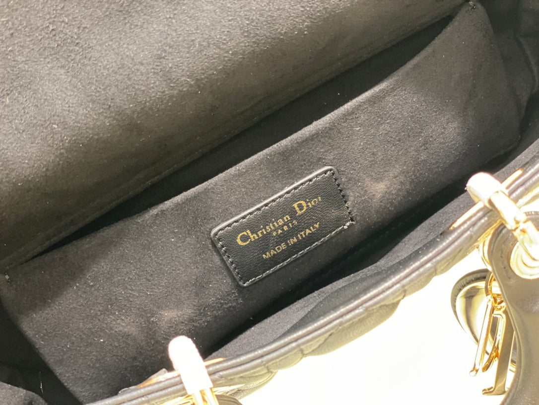 MEDIUM LADY D-JOY 26 BLACK LAMBSKIN mysite