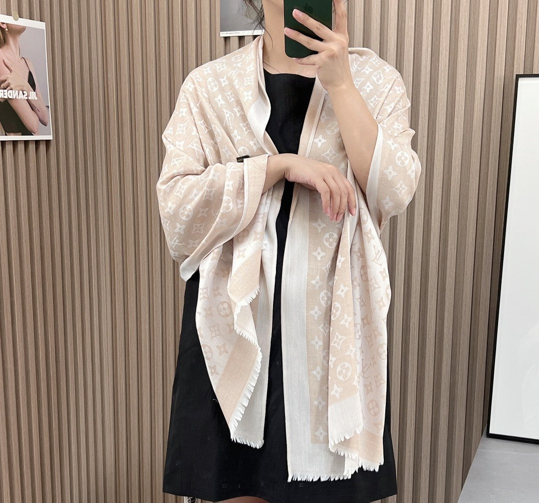 Silk Satin Fringe Monogram Scarf Shawl mysite