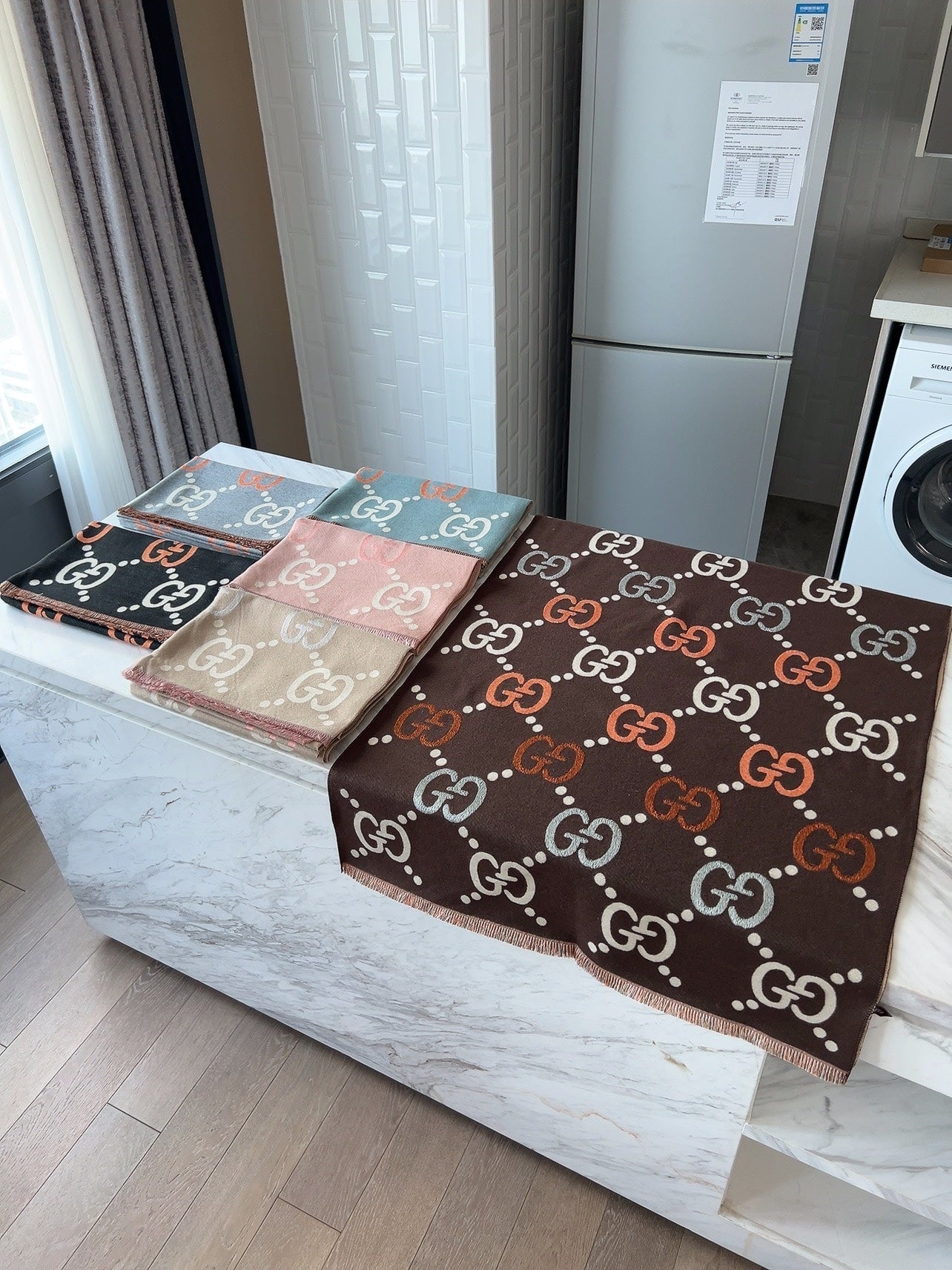 Versatile Monogram Jacquard Letter Scarf Shawl mysite