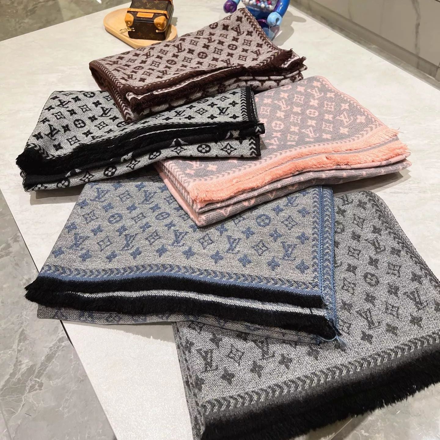 Color Block Letter Border Jacquard Scarf mysite
