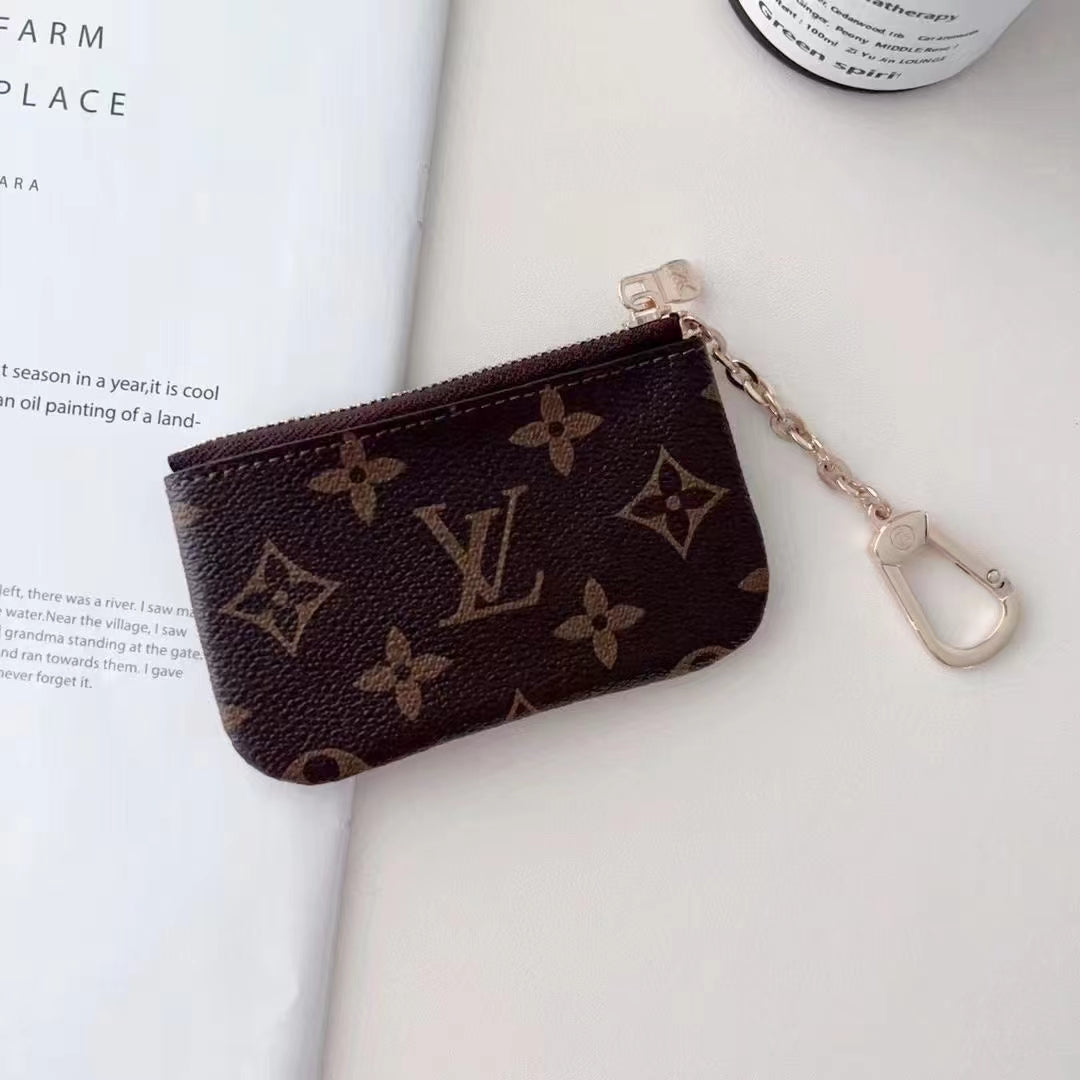 Luxury LV-Inspired Monogram Coin Pouch Collection with Chain Clips mysite