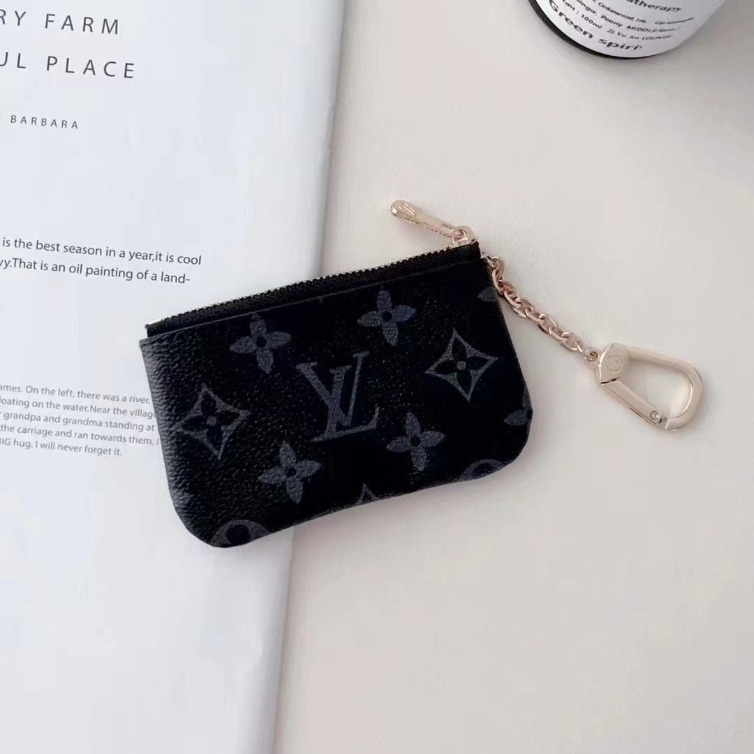 Luxury LV-Inspired Monogram Coin Pouch Collection with Chain Clips mysite