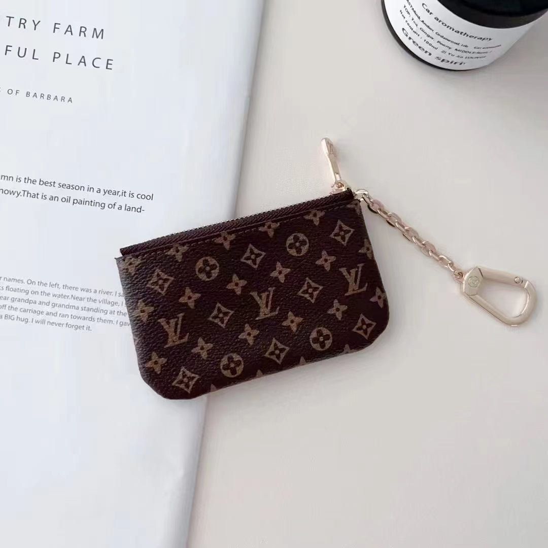 Luxury LV-Inspired Monogram Coin Pouch Collection with Chain Clip-s mysite