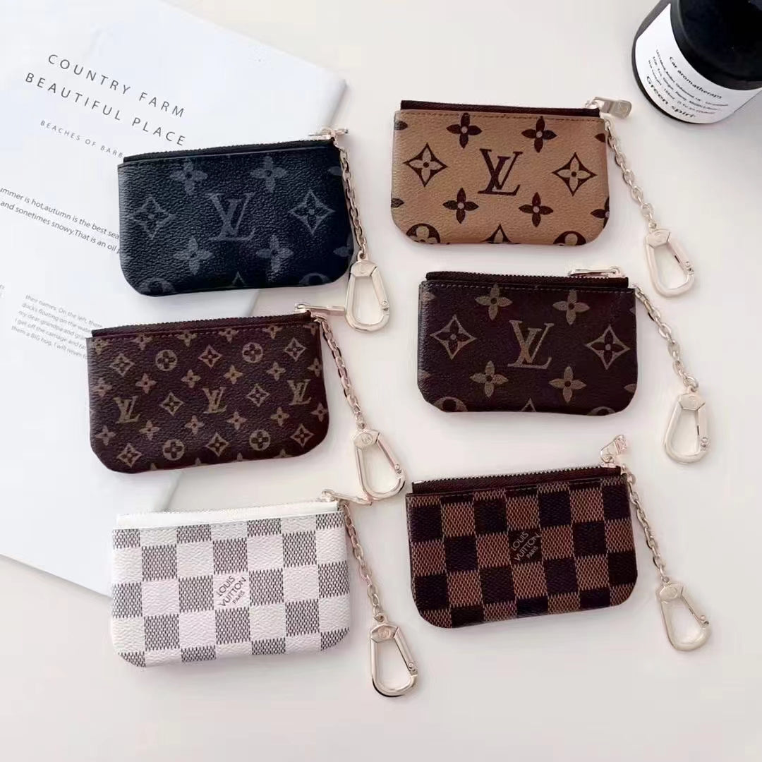 Luxury LV-Inspired Monogram Coin Pouch Collection with Chain Clip-s mysite