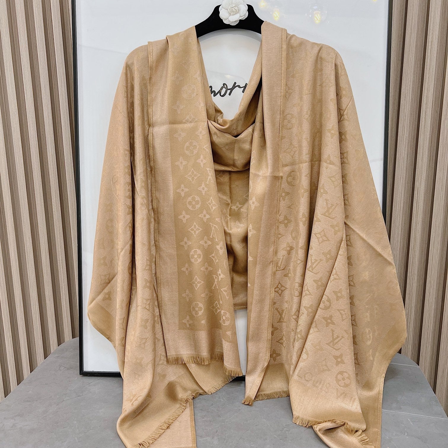 Silk Satin Fringe Monogram Scarf Shawl mysite