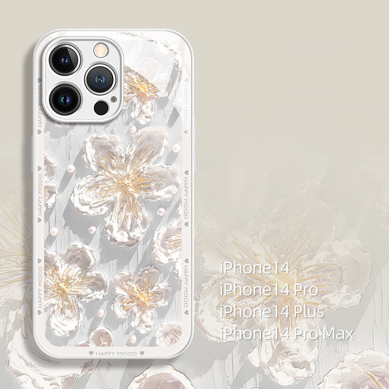 Ins Hot Oil Painting Flower iPhone Case