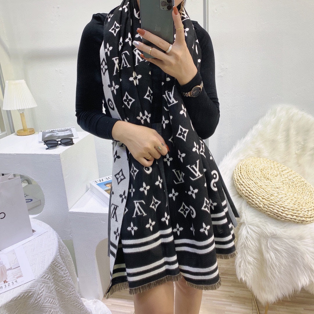 Cashmere Letter Jacquard Scarf Shawl mysite
