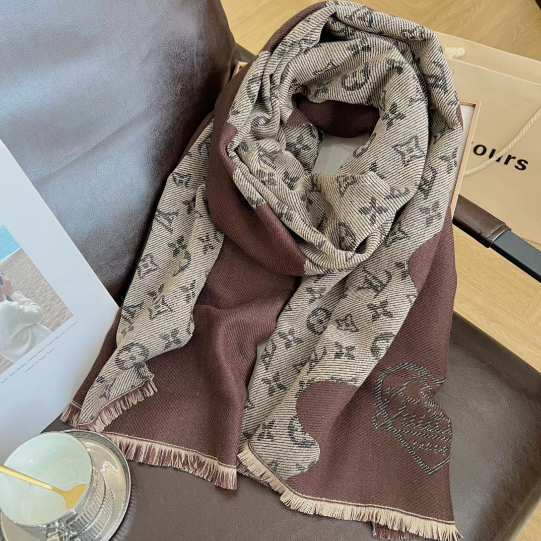 Colorblock Edition Letter Jacquard Scarf mysite