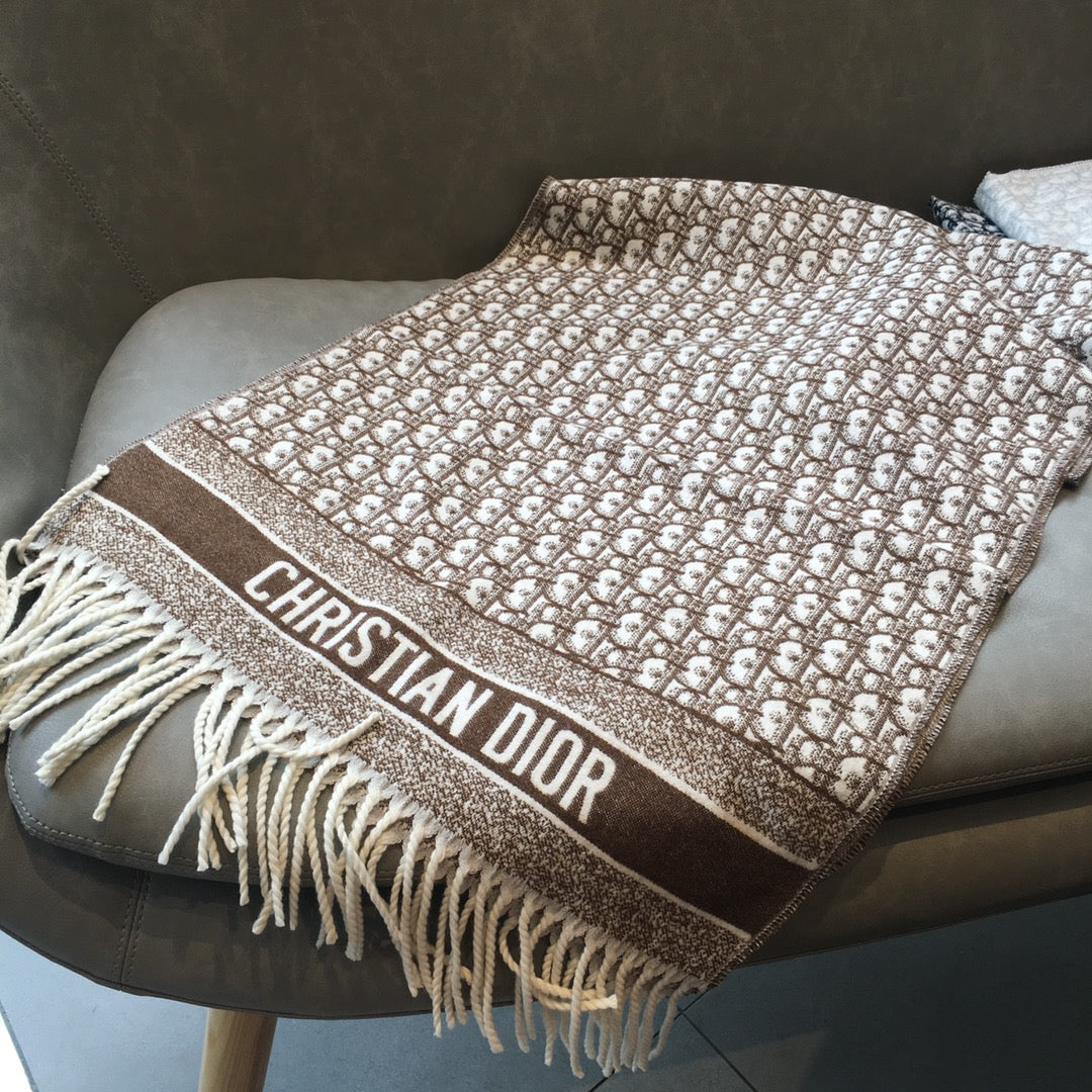 Versatile Monogram Jacquard Fringe Scarf mysite