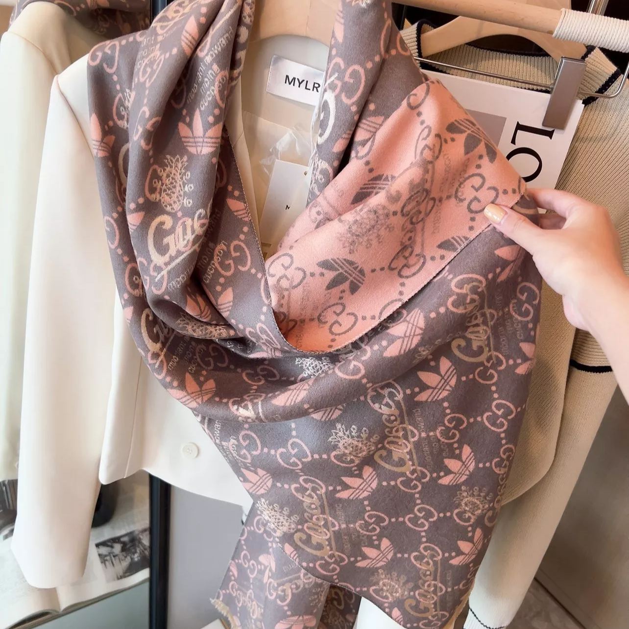 Ophidia Reversible Cashmere Scarf Shawl mysite