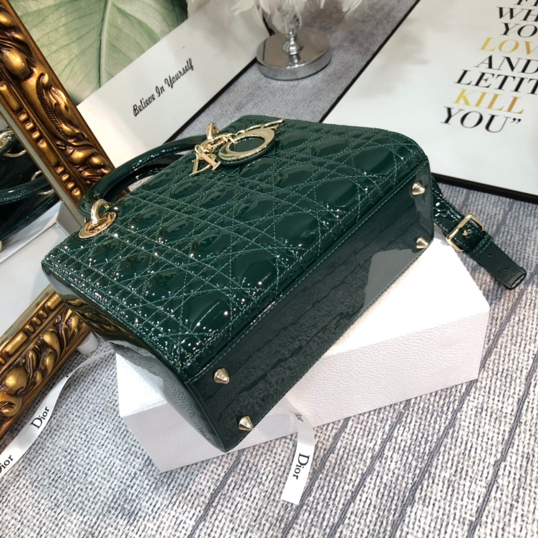 medium lady 24 blue green patent calfskin mysite